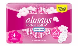 Always Cotton Soft Large Ultra Thin Pads with Wings