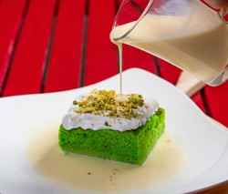 Pistachio Milk Cake Slice