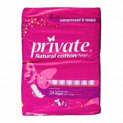 Private Feminine Pads Night with Wings