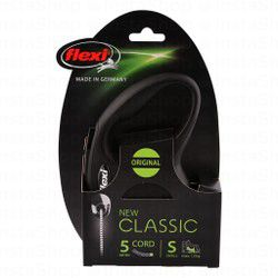 Flexi Classic Small Black 5m Retractable Leash for Dogs (Up to 12kg)