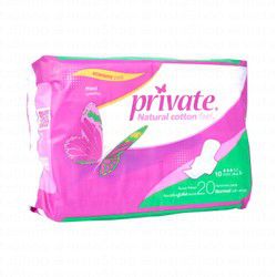 Private Natural Cotton Feel Maxi Feminine Pads Normal with Wings