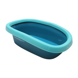 Stefanplast Blue & Green Pet Litter Tray with Rim (57x39x21cm)