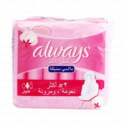 Always Maxi Thick Long Cotton Feminine Pads