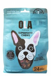 Ola Superfood Mini Bone Dog Treats with Chicken & Sweet Potato (24 Pieces) - rawhide free, gluten free, corn free