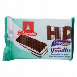 El Shamadan Cocoa Biscuit Crispy Wafer Filled with Vanilla Cream
