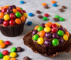 Chocolate Cupcake With Skittles
