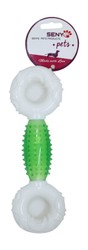 Senye Green & White Dumbbell Shape Chew Dog Toy