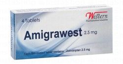 Amigrawest 2.5mg Zolmitriptan for Migraine