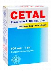 Cetal 100mg/ml Paracetamol Analgesic & Antipyretic Oral Drops for Children