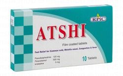 Atshi Fast Relief for Common Cold, Rhinitis Nasal, Congestion & Fever