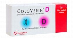 Coloverin D with Mebeverine Hydrochloride & Dimethicone for Treating Irritable Bowel Syndrome & Flatulence