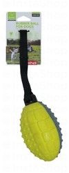 Nunbell Gray & Yellow Rubber Ball Chew Dog Toy with Handle