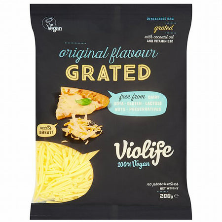 Violife Grated Cheese Original Flavor with Coconut Oil & Vitamin B12 - preservatives free, soya free, gluten free, dairy free, lactose free, nuts free, vegan