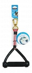 Dogness Large Gray & Red Anti Shock Reflective Leash (25x2.5cm) for Dogs (Up to 42kg)