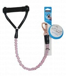 Dogness Medium Gray & Pink Anti Shock Reflective Leash (63x2cm) for Dogs (Up to 32kg)