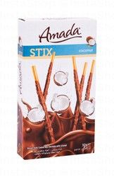 Amada Stix Milk Chocolate Coated Biscuit Sticks with Coconut