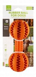 Nunbell Orange Rubber Ball Chew Dog Toy (15.4x5.2cm)