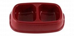 Stefanplast Maroon Plastic 2x200ml Dual Pet Bowl