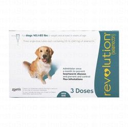 Revolution 240mg Selamectin Fleas & Heartworm Disease Treatments for Dogs (1+ Months & 18.1-38.5kg)
