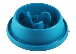 Georplast Large Blue Slow Feeder Plastic Pet Bowl (31.5x9cm)