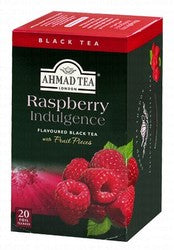 Ahmad Tea Raspberry Indulgence Black Tea Bags with Fruit Pieces (20 Pieces)