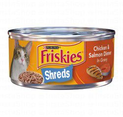 Friskies Savory Shreds Chicken &amp; Salmon Dinner in Gravy