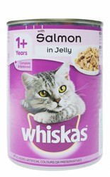 Whiskas Wet Food with Salmon in Jelly for Adult Cats (1+ Years) - no added artificial colors &amp; artificial preservatives