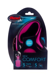 Flexi Comfort Small Black &amp; Pink 5m Retractable Tape Leash (Dogs Up to 15kg)