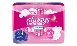 Always Cotton Soft Ultra Thin Night Pads with Wings