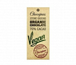 Chocopaz Stone Ground Organic Chocolate 70% Cacao - vegan