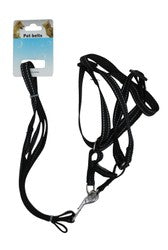 Medium Black Dog Leash with Harness