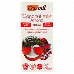 EcoMil Organic Coconut Almond Nature Milk - gluten free, sugar free, vegan