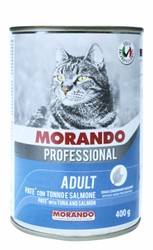 Morando Professional Wet Food with Tuna &amp; Salmon for Adult Cats - no added preservatives, cruelty free