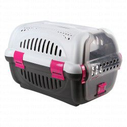 Beeztees Rhino Pink &amp; Gray Pet Carrier Crate (51x32x30cm)