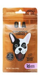 Ola Superfood Chew Stick Dog Treats Peanut Butter Flavor with Chicken (16 Pieces) - rawhide free, gluten free, corn free
