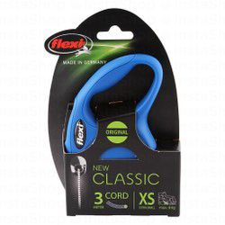 Flexi Classic Retractable Extra Small Blue 3m Leash (Dogs Up to 8kg)