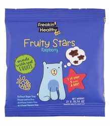 Freakin' Healthy Kids Fruity Stars Candy Raspberry Flavor - GMO free, artificial flavor &amp; color free