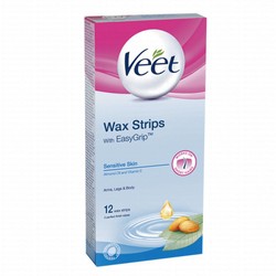 Veet Wax Strips Easy Gel Wax for Sensitive Skin