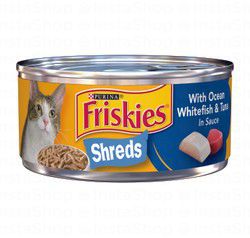 Friskies with Ocean Whitefish &amp; Tuna in Sauce Savory Shreds
