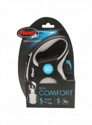Flexi Classic Small Black &amp; Gray Retractable Tape 5m Leash (Dogs Up to 15kg)