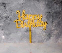 Gold Happy Birthday Topper