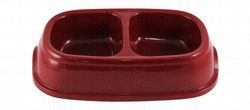Stefanplast Maroon Plastic Dual Pet Bowl (28x17x6cm)