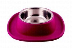 Georplast Soft Touch Medium Fuchsia &amp; Silver 500ml Pet Bowl