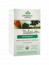 Organic India Tulsi Peppermint Herbal Tea Bags - caffeine free