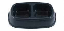 Stefanplast Black Plastic 2x200ml Dual Pet Bowl