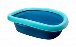 Stefanplast Large Blue Two Tone Pet Litter Tray with Rim (58x39x18.5cm)