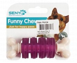 Senye White &amp; Purple Small Bone Shaped Chew Dog Toy