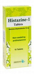 Histazine-1 10mg Cetirizine Dihydrochloride Non-Sedating Antihistamine