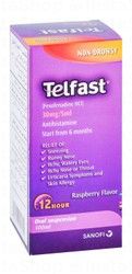 Telfast 30mg/5ml Fexofenadine Hydrochloride Non-Drowsy Antihistamine Raspberry Flavor