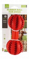 Nunbell Red Rubber Ball Chew Dog Toy (15.4x5.2cm)